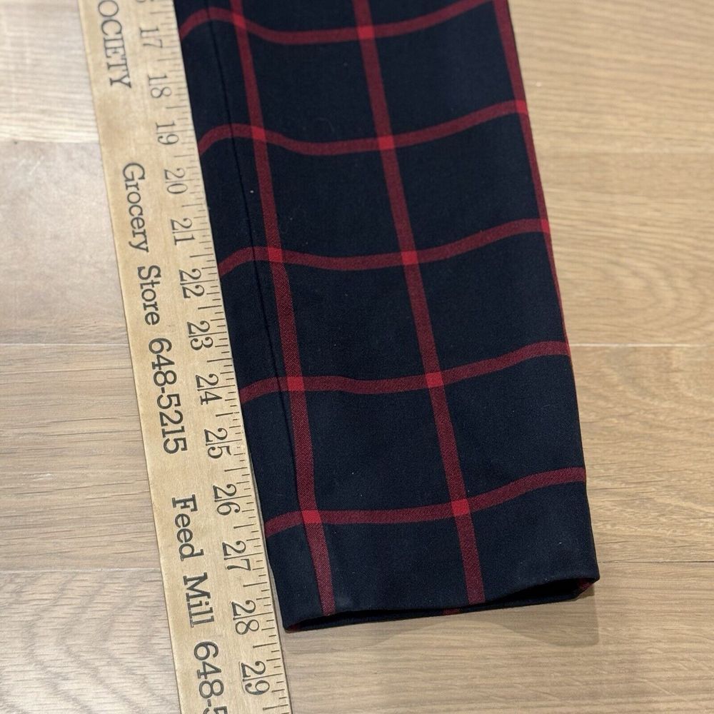 ZARA Checkered Plaid Ankle Dress Pants‎ Trousers-Medium-Blue/Red - Picture 6 of 9